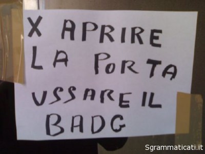 Sgrammaticati.it X APRIRE LA PORTA USSARE IL BADG Inglish foriu sgrammaticati  ussare porta badg 