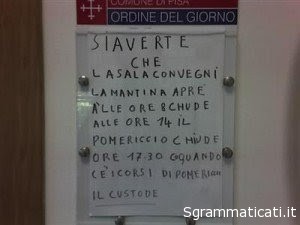 Sgrammaticati.it SIAVERTE CHE LA SALA Anal'fabeti sgrammaticati  