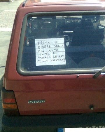 Sgrammaticati.it PRIMA DI RIDERE DELLA MIA AUTO..... Foto Divertenti sgrammaticati  rate auto 