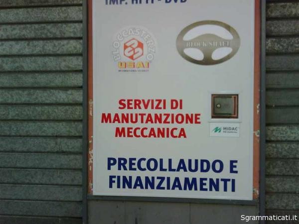 Sgrammaticati.it SERVIZIO DI MANUTANZIONE MECCANICA Cartelli Divertenti sgrammaticati  