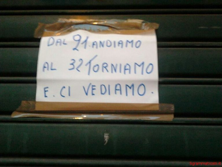 Sgrammaticati.it Torniamo al 32! Cartelli Divertenti sgrammaticati  torniamo al 32 chiuso per ferie 