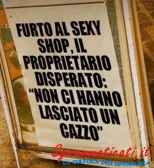 Sgrammaticati.it Furto al Sexy shop Foto Divertenti  sexy shop image  