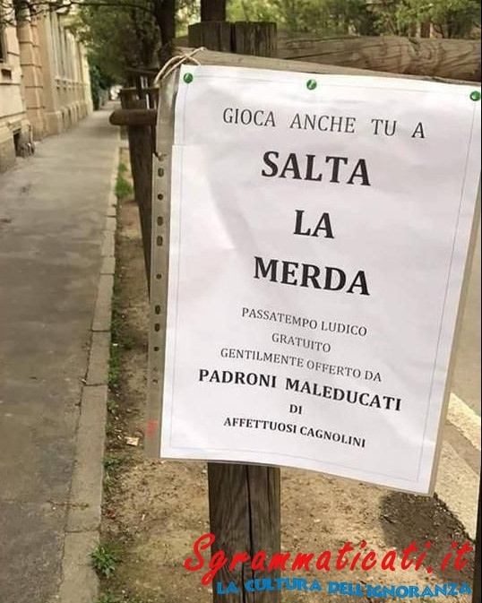 Sgrammaticati.it Salta la merda !!!! Cartelli Divertenti  merda marciapiede image cartella  