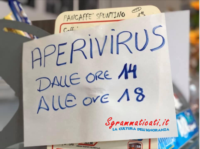 Sgrammaticati.it AperiVirus CovidVirus  coronavirus Aperitivo 